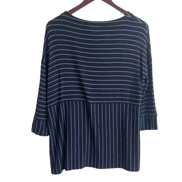 J Jill Women Wearever Top XS‎ Purple Stripe Stretch Comfort Preppy - Picture 3 of 8